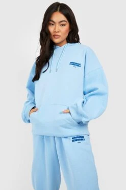 Oversize Hoodie Mit Wardrobe Essentials Slogan