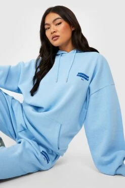 Oversize Hoodie Mit Wardrobe Essentials Slogan -Deutschland Mode Pfiff Verkaufs-Shop gzz32023 light20blue xl 3