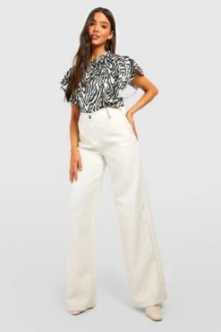 Zebraprint Satin-Bluse Mit Weiten Ärmeln -Deutschland Mode Pfiff Verkaufs-Shop gzz32392 black xl 2