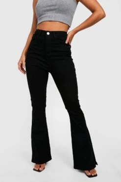 Skinny Butt-Shaper Schlagjeans Mit Hohem Bund Und Geteiltem Saum -Deutschland Mode Pfiff Verkaufs-Shop gzz32876 black xl 3