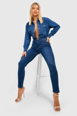 Super Skinny Jeans Mit Hohem Bund -Deutschland Mode Pfiff Verkaufs-Shop gzz33083 indigo xl 2