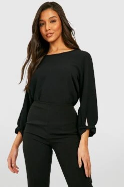 Bluse Mit Schleifen-Ärmeln