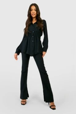 Hemd Mit Geraffter Taille -Deutschland Mode Pfiff Verkaufs-Shop gzz33380 black xl 2