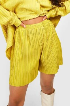 Lockere Plissee Shorts -Deutschland Mode Pfiff Verkaufs-Shop gzz33419 lime xl 3