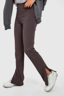 Weiche Gerippte Skinny Hose Mit Geteiltem Saum -Deutschland Mode Pfiff Verkaufs-Shop gzz34064 slate20grey xl 3