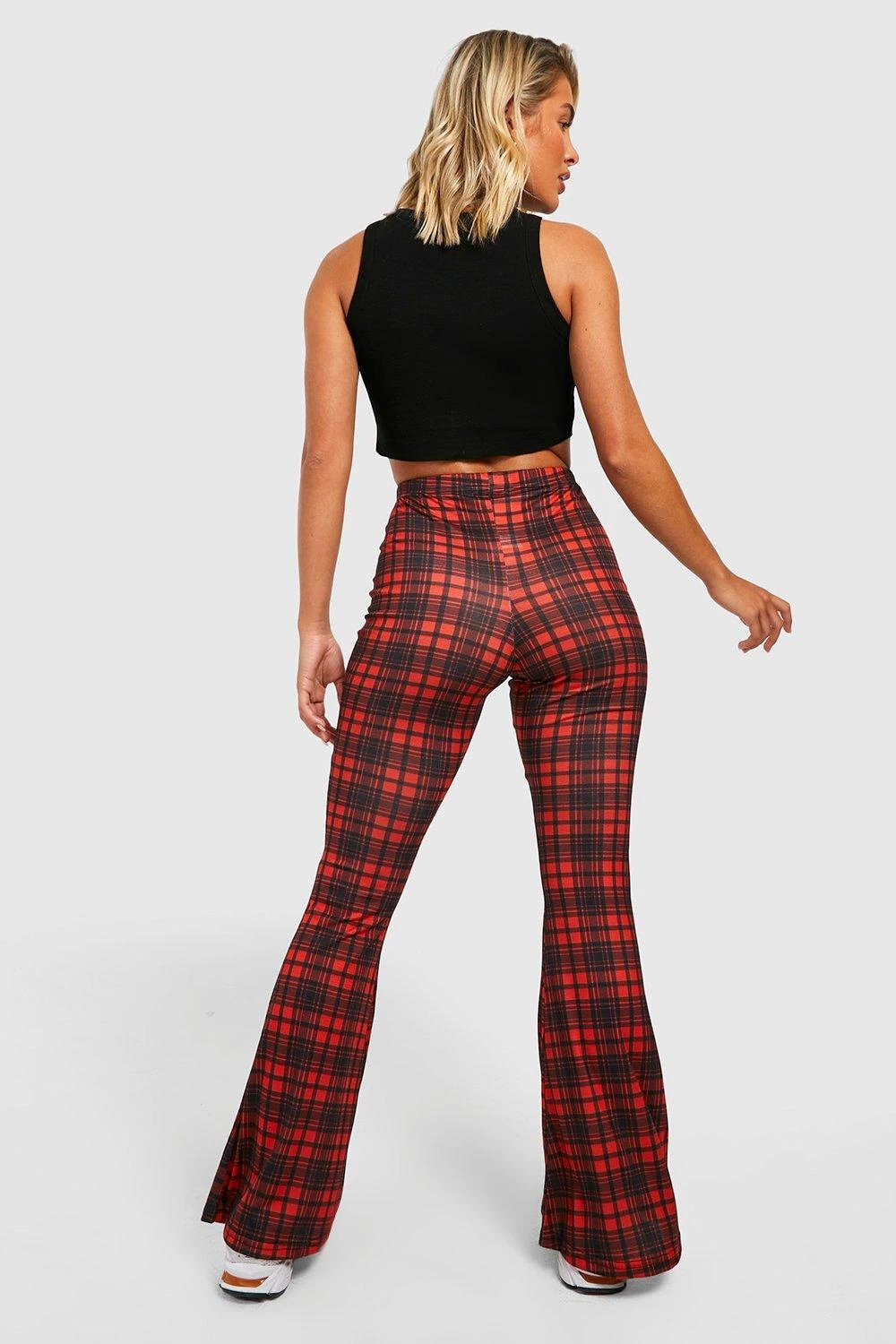 Tartan Schlaghose Mit Hohem Bund 2 Tartan Schlaghose Mit Hohem Bund – Bild 2