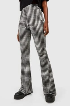 Karierte Hahnentritt-Schlaghose Mit Hohem Bund -Deutschland Mode Pfiff Verkaufs-Shop gzz34390 black xl 3