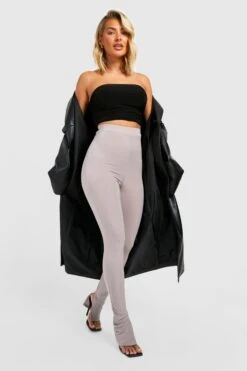 Leggings Mit Hohem Bund Und Geteiltem Saum