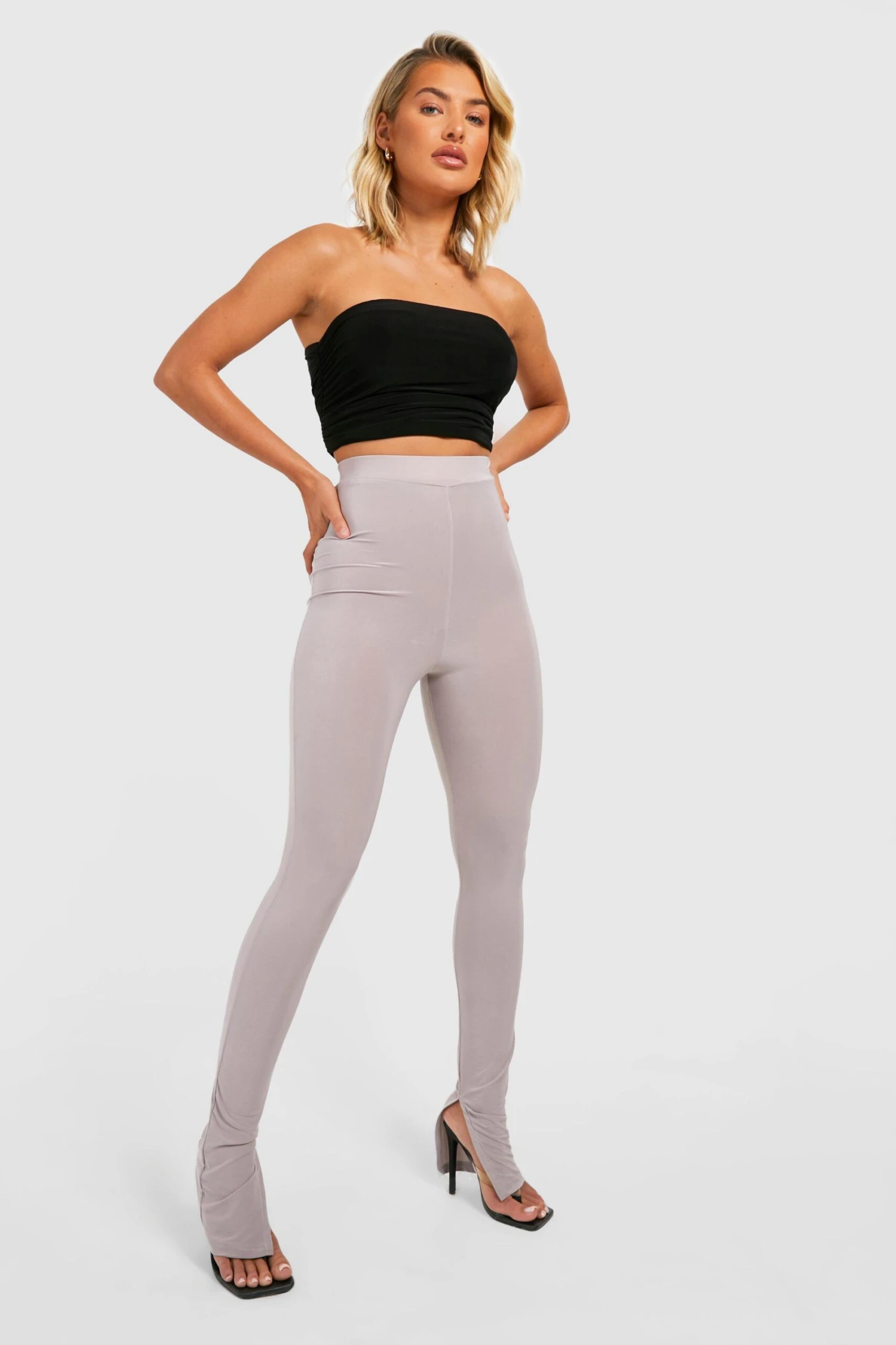Leggings Mit Hohem Bund Und Geteiltem Saum 3 Leggings Mit Hohem Bund Und Geteiltem Saum – Bild 3