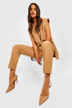 Slim-Fit Hose Mit Hohem Bund -Deutschland Mode Pfiff Verkaufs-Shop gzz34467 camel xl 2
