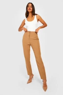 Slim-Fit Hose Mit Hohem Bund -Deutschland Mode Pfiff Verkaufs-Shop gzz34467 camel xl 3