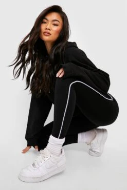 Basic Leggings Mit Seitenstreifen