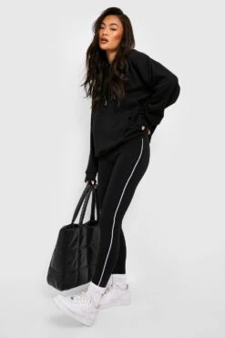 Basic Leggings Mit Seitenstreifen -Deutschland Mode Pfiff Verkaufs-Shop gzz34774 black xl 2