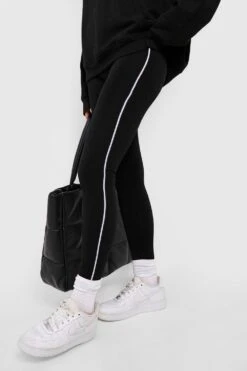 Basic Leggings Mit Seitenstreifen -Deutschland Mode Pfiff Verkaufs-Shop gzz34774 black xl 3