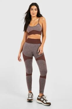 Nahtlose Kontrast Active Leggings