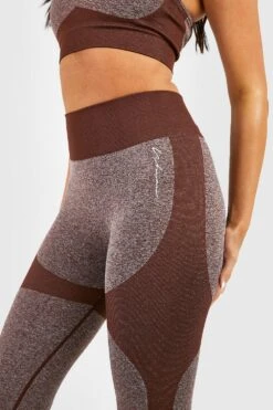 Nahtlose Kontrast Active Leggings -Deutschland Mode Pfiff Verkaufs-Shop gzz34808 chocolate xl 3