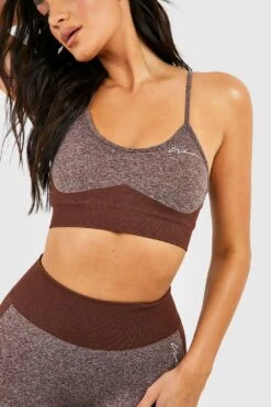 Nahtloser Kontrast Sport-BH -Deutschland Mode Pfiff Verkaufs-Shop gzz34809 chocolate xl 3