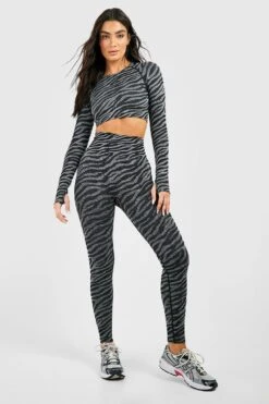 Nahtlose Zebraprint Active Leggings