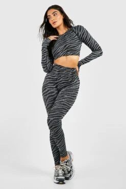 Nahtlose Zebraprint Active Leggings -Deutschland Mode Pfiff Verkaufs-Shop gzz34920 black xl 2