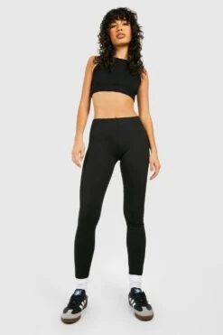 2Basic Jersey-Leggings Mit Hohem Bund -Deutschland Mode Pfiff Verkaufs-Shop gzz34947 black xl 2