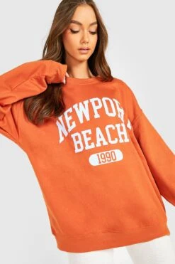 Oversize Sweatshirt Mit Newport Beach Print