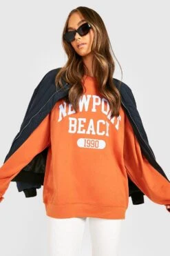 Oversize Sweatshirt Mit Newport Beach Print -Deutschland Mode Pfiff Verkaufs-Shop gzz35718 rust xl 2