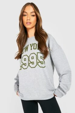 Oversize Sweatshirt Mit Michigan-Print