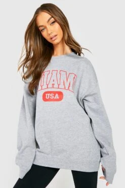 Oversize Miami-Sweatshirt -Deutschland Mode Pfiff Verkaufs-Shop gzz35725 grey20marl xl 2