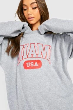 Oversize Miami-Sweatshirt -Deutschland Mode Pfiff Verkaufs-Shop gzz35725 grey20marl xl 3