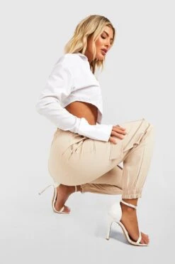 Cargo-Jogginghose Mit Hohem Bund -Deutschland Mode Pfiff Verkaufs-Shop gzz35830 stone xl 2