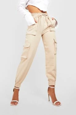 Cargo-Jogginghose Mit Hohem Bund -Deutschland Mode Pfiff Verkaufs-Shop gzz35830 stone xl 3