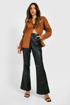 Oversize Hemd Mit Feder-Bündchen 6 Oversize Hemd Mit Feder-Bündchen -Deutschland Mode Pfiff Verkaufs-Shop gzz35844 chocolate xl 2