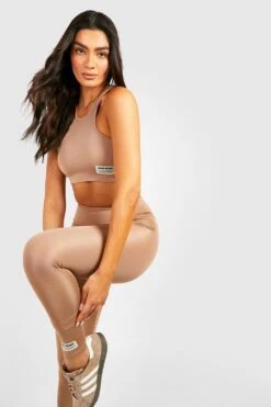 Active-Leggings Mit Label-Detail -Deutschland Mode Pfiff Verkaufs-Shop gzz36103 taupe xl 3