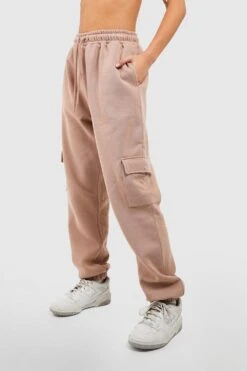 Cargo-Jogginghose Mit Druckknopf-Detail -Deutschland Mode Pfiff Verkaufs-Shop gzz36267 taupe xl 3