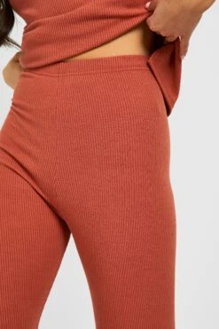 Gerippte Leggings -Deutschland Mode Pfiff Verkaufs-Shop gzz36409 rust xl 3