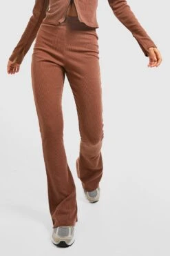 Gerippte Skinny-Schlaghose -Deutschland Mode Pfiff Verkaufs-Shop gzz36411 chocolate xl 3