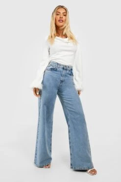 Bluse Mit Wasserfallausschnitt Und Feder-Detail -Deutschland Mode Pfiff Verkaufs-Shop gzz36612 white xl 2