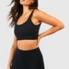 Nahtloses Geripptes Rundhals Crop Top
