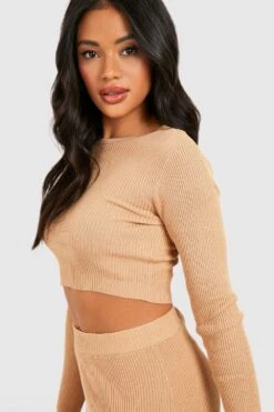 Gerippter Strickpullover & Maxirock -Deutschland Mode Pfiff Verkaufs-Shop gzz37243 camel xl 3