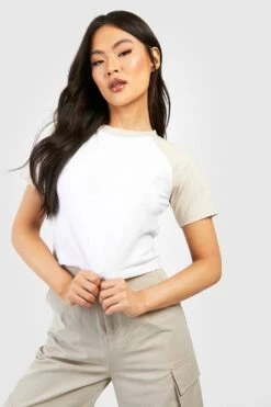 Kurzes Raglan T-Shirt -Deutschland Mode Pfiff Verkaufs-Shop gzz37413 white sand xl 3