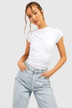 Basic Baumwoll T-Shirt Mit Kurzen Ärmeln