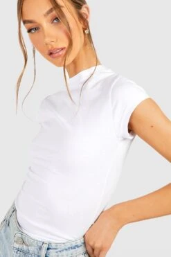 Basic Baumwoll T-Shirt Mit Kurzen Ärmeln -Deutschland Mode Pfiff Verkaufs-Shop gzz37414 white xl 3