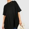 Oversize Basic Rundhals T-Shirt Aus Baumwolle