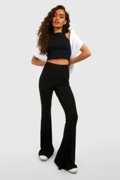 Schwarze Geraffte Jersey-Schwarz Mit Hohem Bund -Deutschland Mode Pfiff Verkaufs-Shop gzz37438 black xl 2