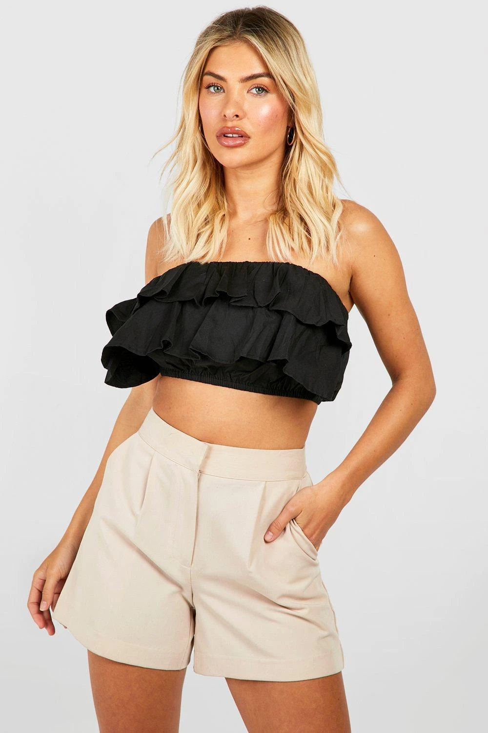Rüschen Bandeau-Top Aus Baumwolle 1 Rüschen Bandeau-Top Aus Baumwolle
