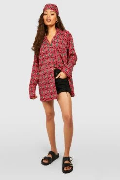 Hemd Und Tuch Mit Abstraktem Print -Deutschland Mode Pfiff Verkaufs-Shop gzz37596 green xl 2