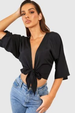 Oberteil Mit Fledermaus-Ärmeln Und Schnür-Detail -Deutschland Mode Pfiff Verkaufs-Shop gzz37627 black xl 3