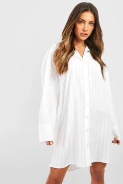 Strukturiertes Oversize Hemd -Deutschland Mode Pfiff Verkaufs-Shop gzz37650 white xl 3