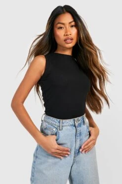 Ärmelloses Basic T-Shirt -Deutschland Mode Pfiff Verkaufs-Shop gzz37679 black xl 2