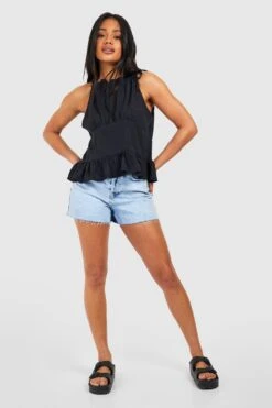 Trägertop Mit Schößchen Und Geschnürten Trägern -Deutschland Mode Pfiff Verkaufs-Shop gzz37692 black xl 2